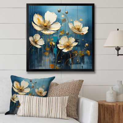 Reproduction d'art sur toile Buttercups Are Représented Against A Backdrop