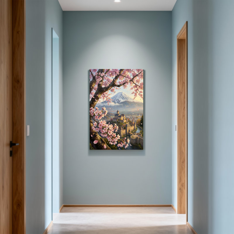 Plantes et fleurs Cherry Blossoms Castle Mountain Paysage de printemps, H 36 po x l 24 po