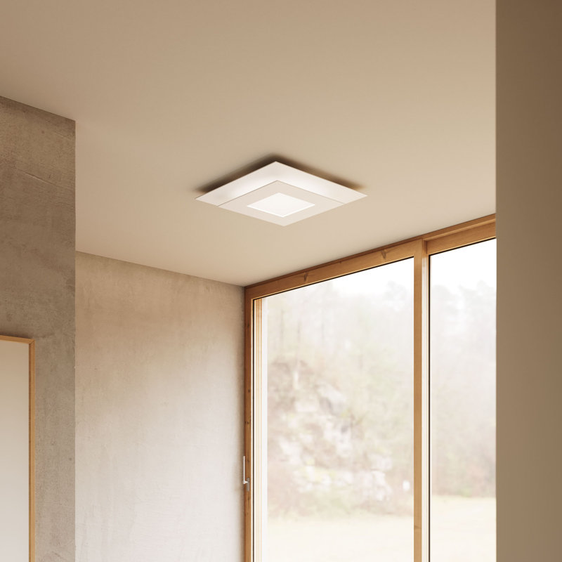 Offset Glass LED Flush Mount, 3000K