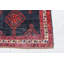 Tapis unique en laine noué à la main des années 1950 de 4 pi 11 po x 6 pi 2 po en rouge / beige / bleu