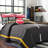 Litisha Charcoal Microfiber Reversible 5 Piece Quilt Set