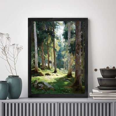 Art mural encadré minimaliste avec cadre en bois massif, bois prêt à accrocher, impression haute définition sur toile