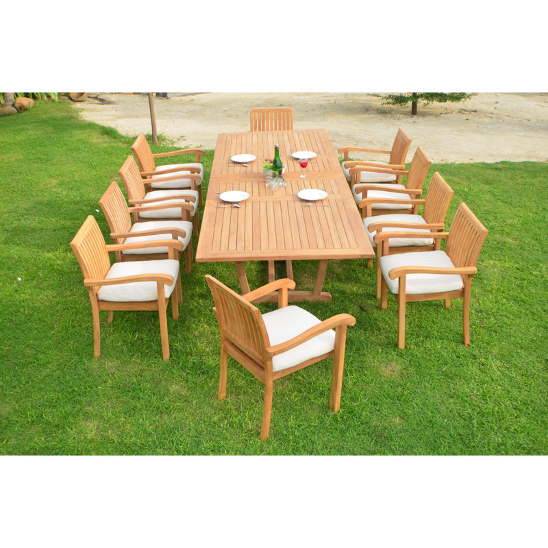 Ensemble repas extérieur pour 10 personnes Cremont, H 29,5 po x L 118 po x l 42,5 po, Ensemble de 10