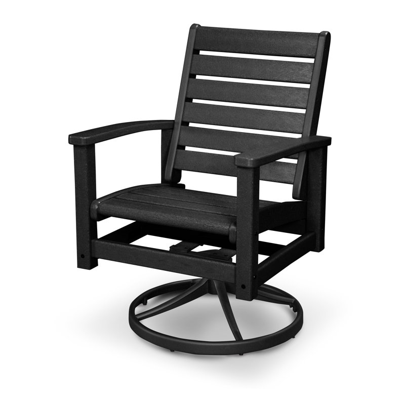 Chaise berçante pivotante POLYWOOD Signature, Noir texturé / noir
