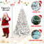 Arbre de Noël floqué avec lumières UL et pommes de pin naturelles - pointes en PVC enneigées, pointes, structure à charnières, support en métal stable, installation facile-117530743