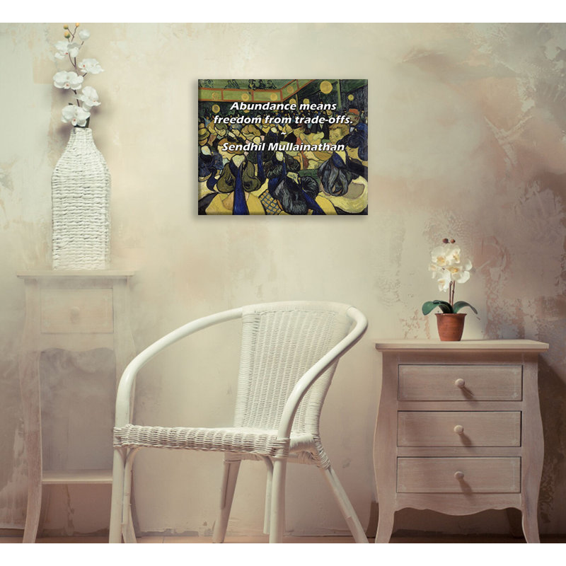 Toile tendue avec châssis Latitude Run® par Envilhil Mullainhan: «Abondance signifie liberté de compromis, H 13 po x l 18 po