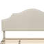 Lit plateforme tapissier grand format avec tête de lit réglable, rembourré en tissu de lin, lit plateforme de style simple et moderne sans sommier, facile à assembler, beige-1957075454-1957075448