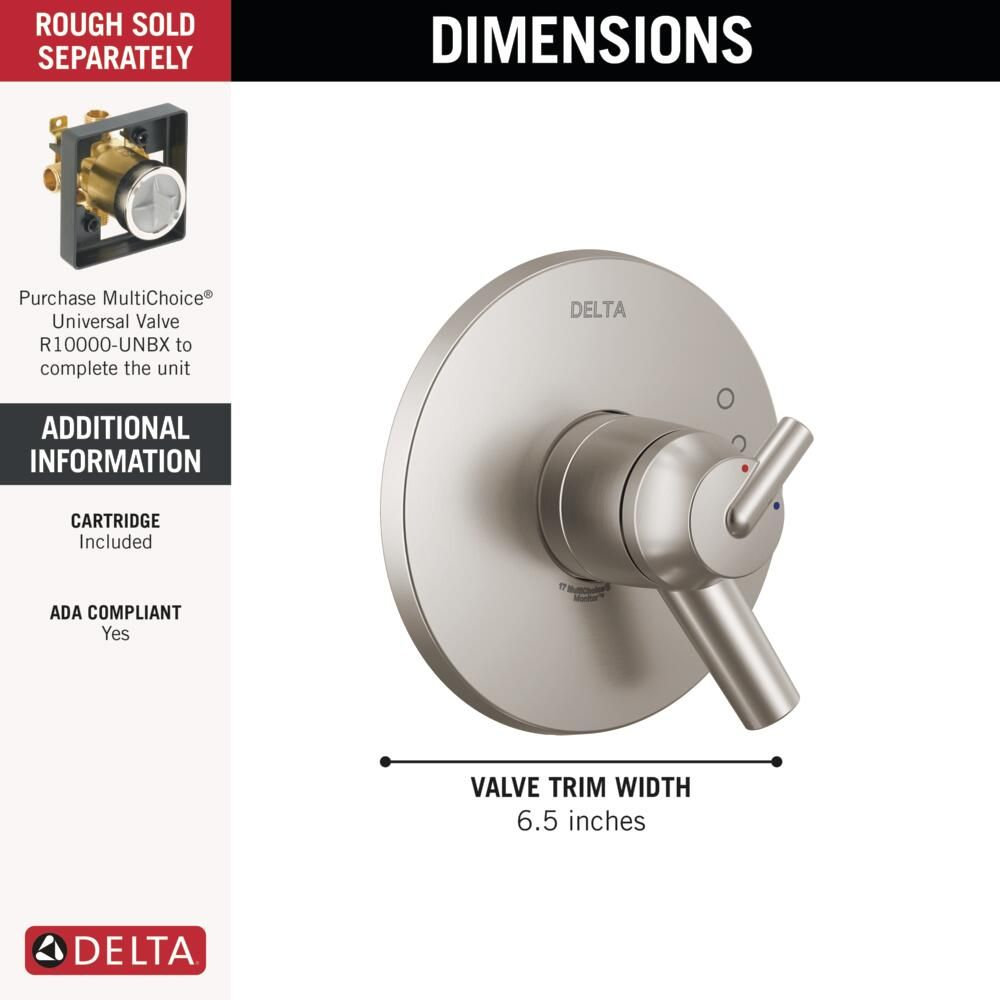 Trinsic 17 Series Dual-Function Valve Trim Kit, Brilliance Stainless