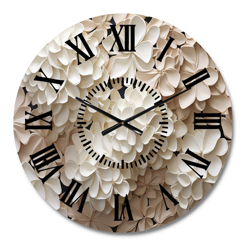 Horloge murale rétro «Minimalisme» Hydrangea II - Hydrangea, Médium