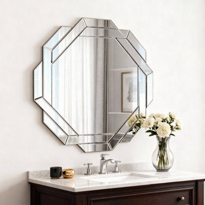 Grand miroir mural pour le décor, miroir horizontal ou vertical à bords biseautés sans cadre, miroir mural pleine longueur pour le salon, la salle de bain, la chambre à coucher, le couloir et la salle à manger (35,8 po x 23,8 po)