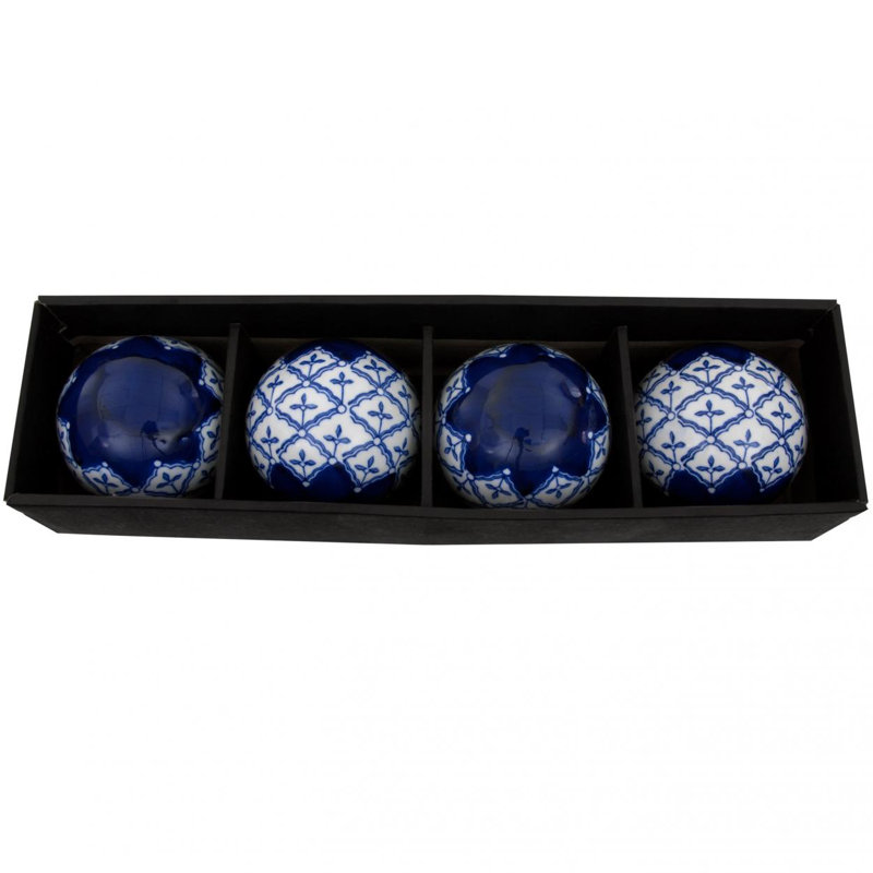Solt Decorative Ball Set, Blue/White