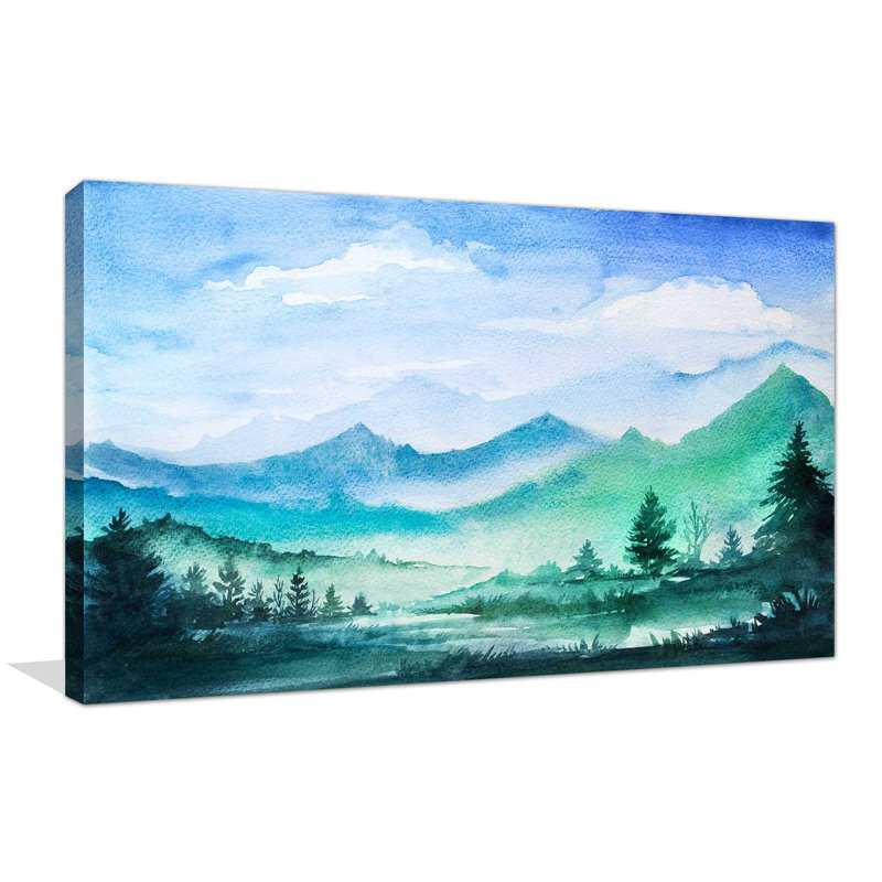 « painté rocky montagnes », reproduction de peinture à l’acrylique sur toile tendue, H 24 po x l 40 po x P 1,5 po