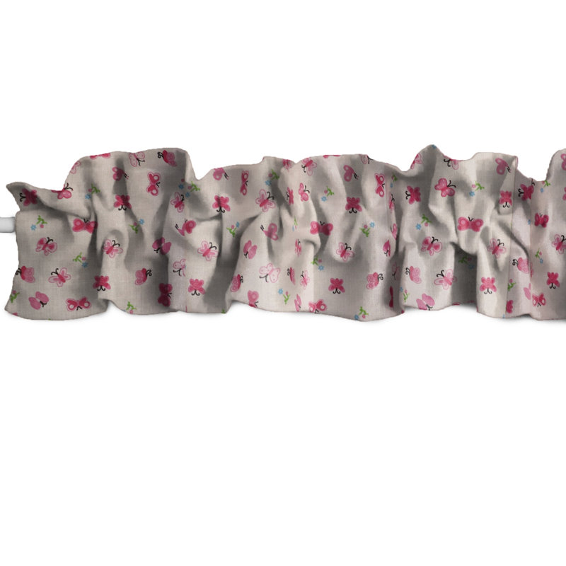 Cantonnière sur mesure en mélange de coton floral, L 58 po x L 5 po, Rose