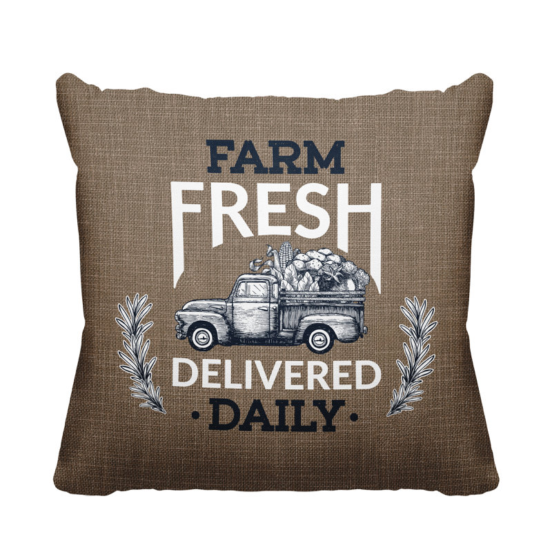 Coussin intérieur / extérieur Ringo Farm, L 19 po x H 19 po, H 15 po x l 15 po