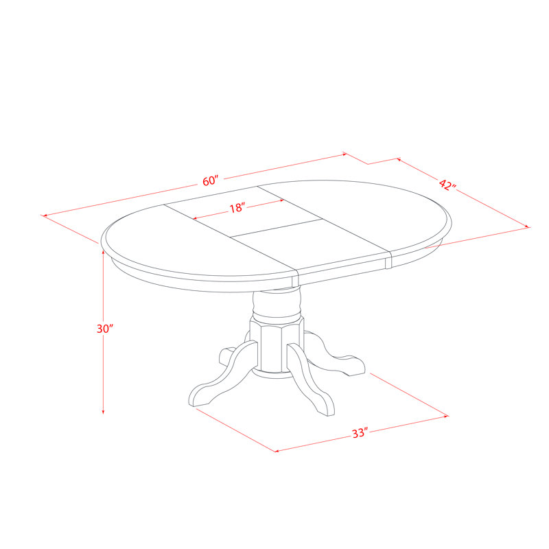 5 Piece Dining Table Set for 4 Includes an Oval Kitchen Table with Butterfly Leaf and 4 Dining Room Chairs, Buttermilk & Cherry