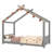 Twin House Floor Bed With Slats & Wood, Opening Constructure-1017119745-1017119744