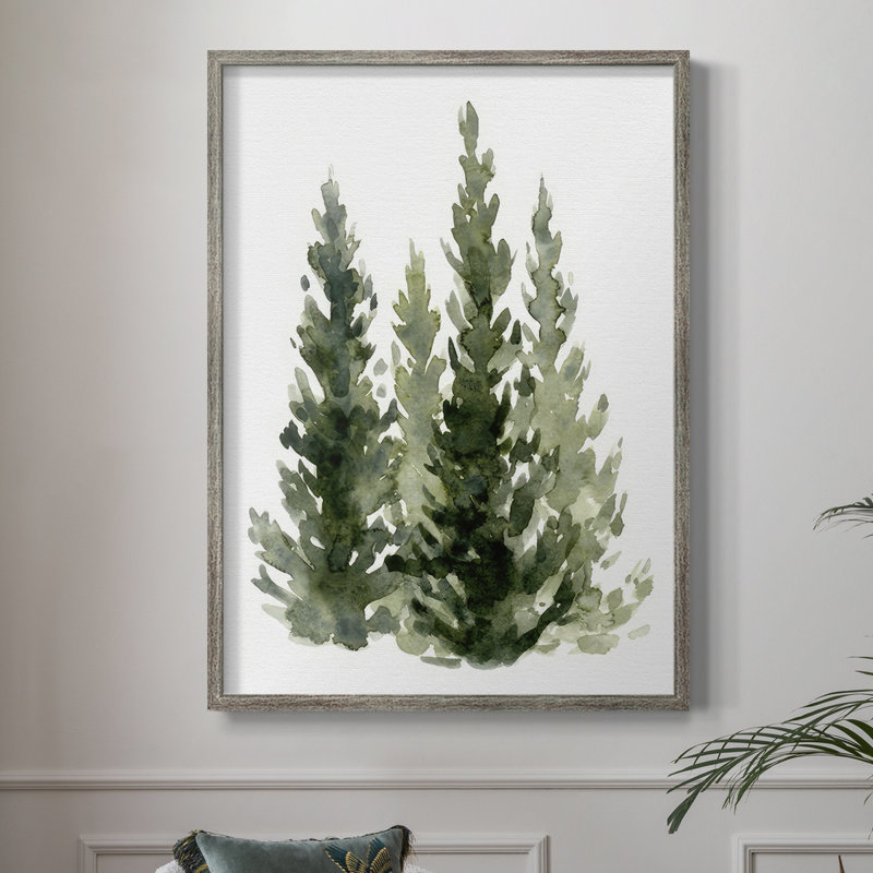 «Simple Evergreen II», reproduction encadrée - bois massif, H 11 po x l 9 po