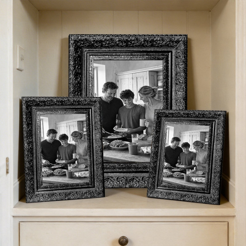 Cadre photo mural 3 pièces 8 "x 10" noir pour la fête des Mères, Noir, 3, 8 po x 10 po