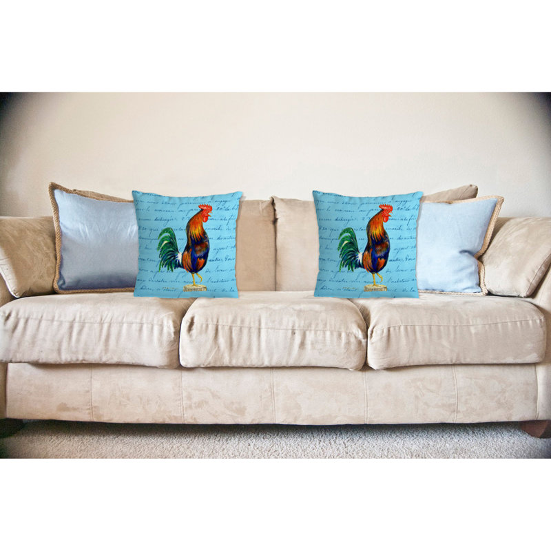 Rooster Reversible Throw Pillow