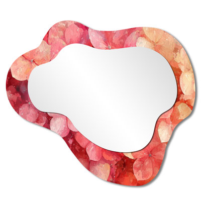 Abstract Hydrangea Splatters Of Summer - Hydrangea Cloud Decorative Wall Mirror, Traditional Vanity Mirror, Printed on Metal