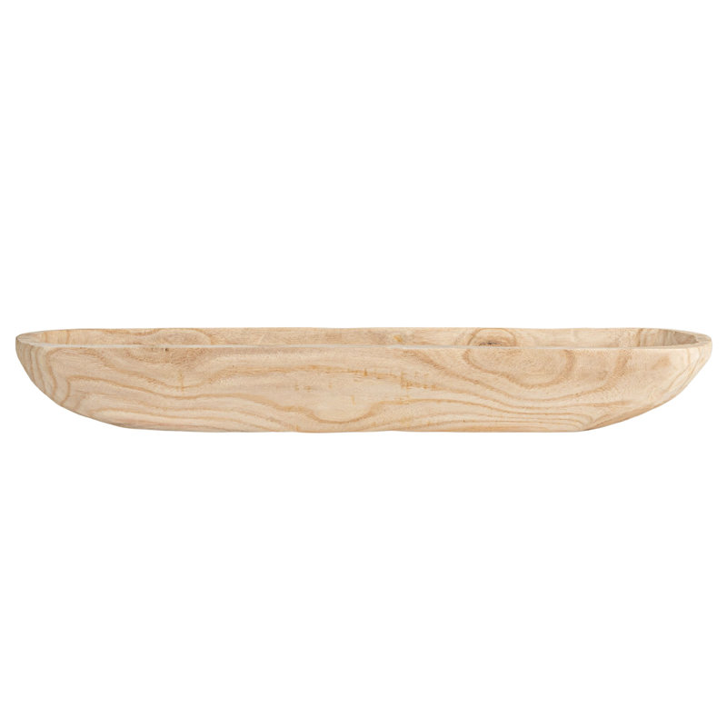 Bol décoratif en bois Kailyn Paulownia, Nature, 3.1"H x 23"W x 6"D
