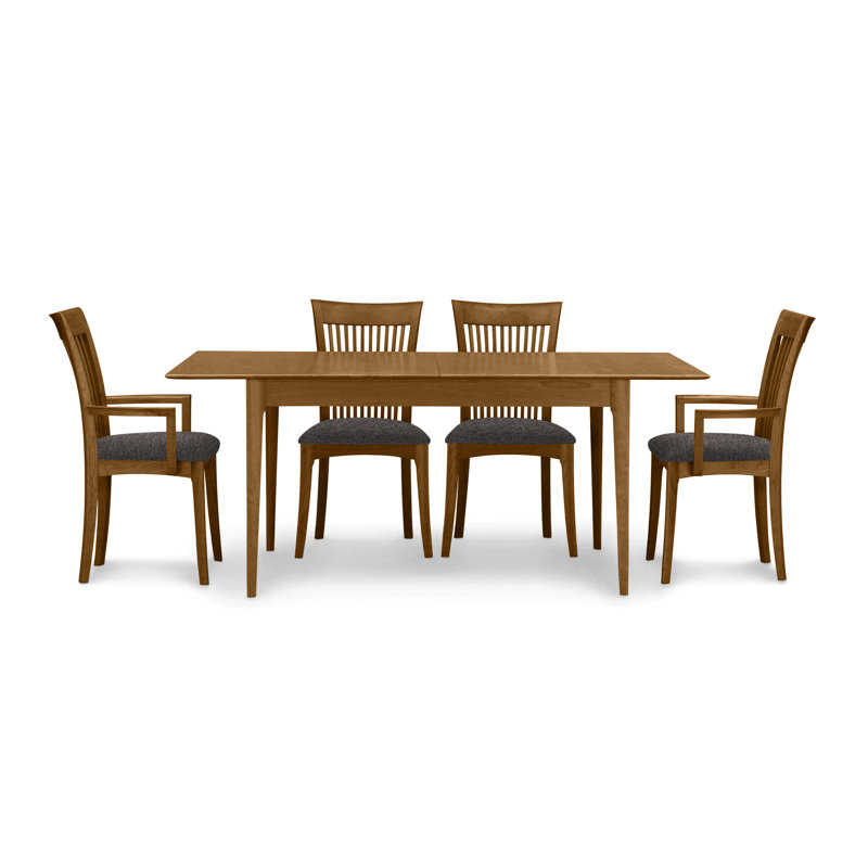 Sarah 5 - Piece Dining Set, Autumn Cherry, 30" H x 36" W x 36" D, Slate (M10245) Fabric