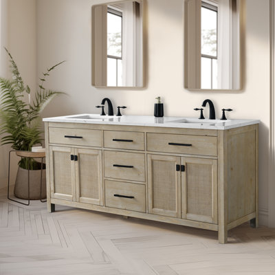 Marquist 72" Double Bathroom Vanity With Stone Top