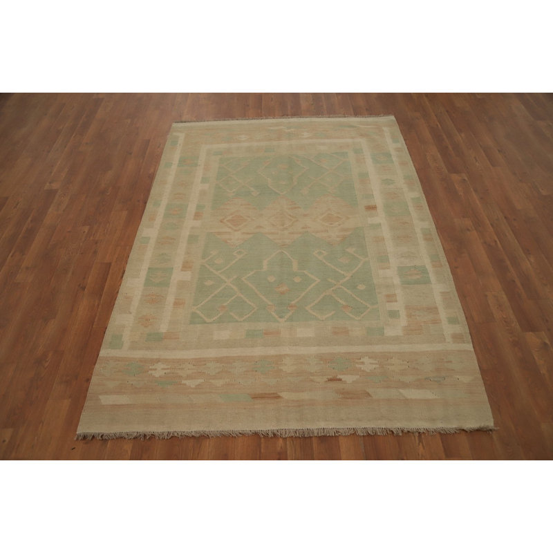 Tapis géométrique en laine Kilim