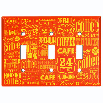 Food & Beverage 3 - Gang Toggle Light Switch Standard Wall Plate