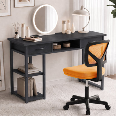Ensemble de bureau et de chaise: bureau d'ordinateur de 48 pouces et chaise en filet noir à hauteur réglable