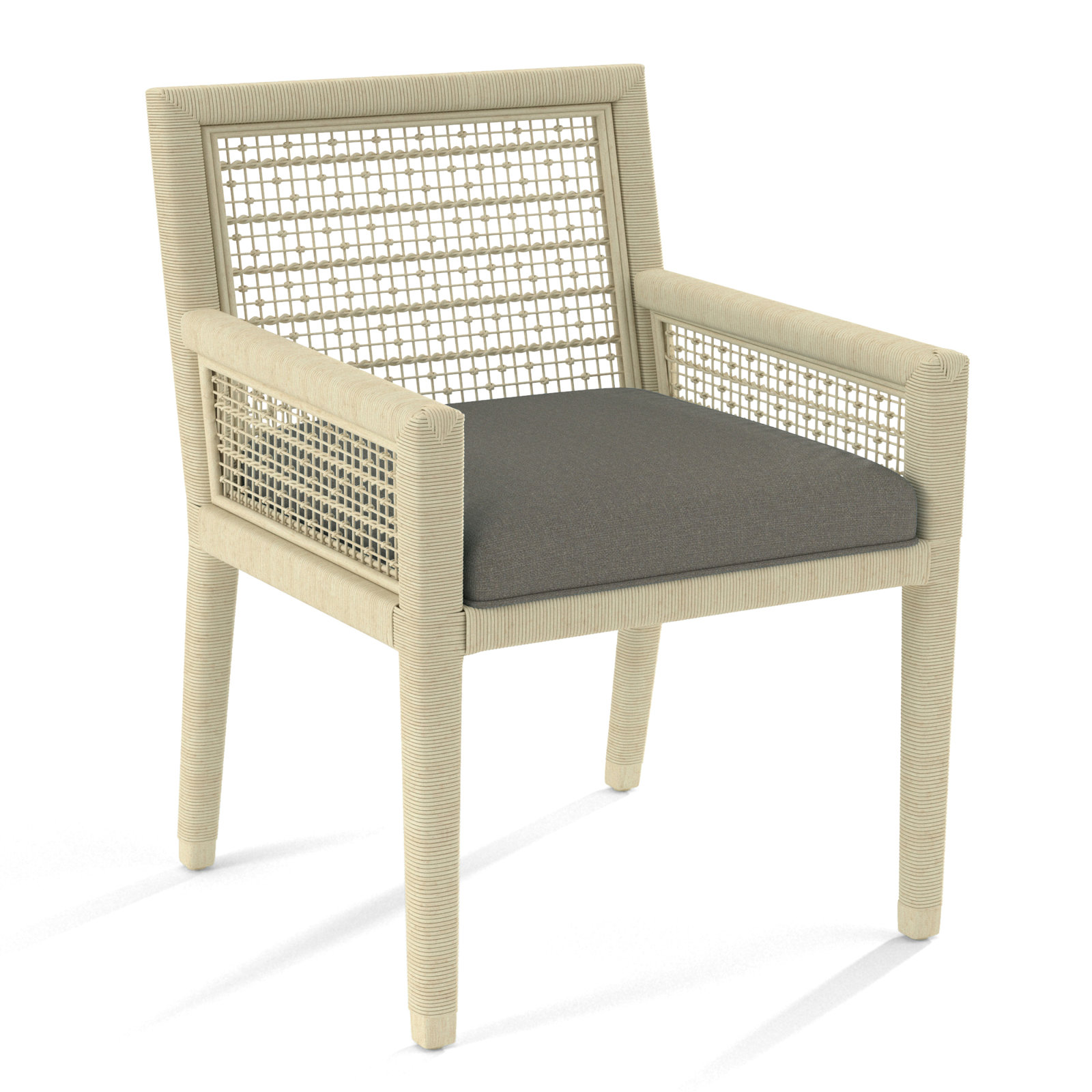 Glinda Dining Armchair, Bisque, Gray Sugar Performance; 0863-84