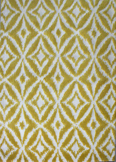 Jaune ikat Tapis décoratif, Rectangle 5 pi 3 po x 7 pi 2 po