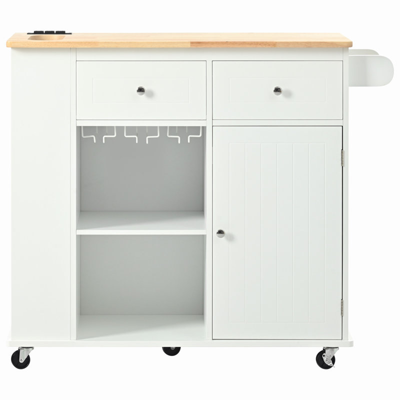 Versatile Kitchen Island with Multiple Functionalities for Home and Dining, White