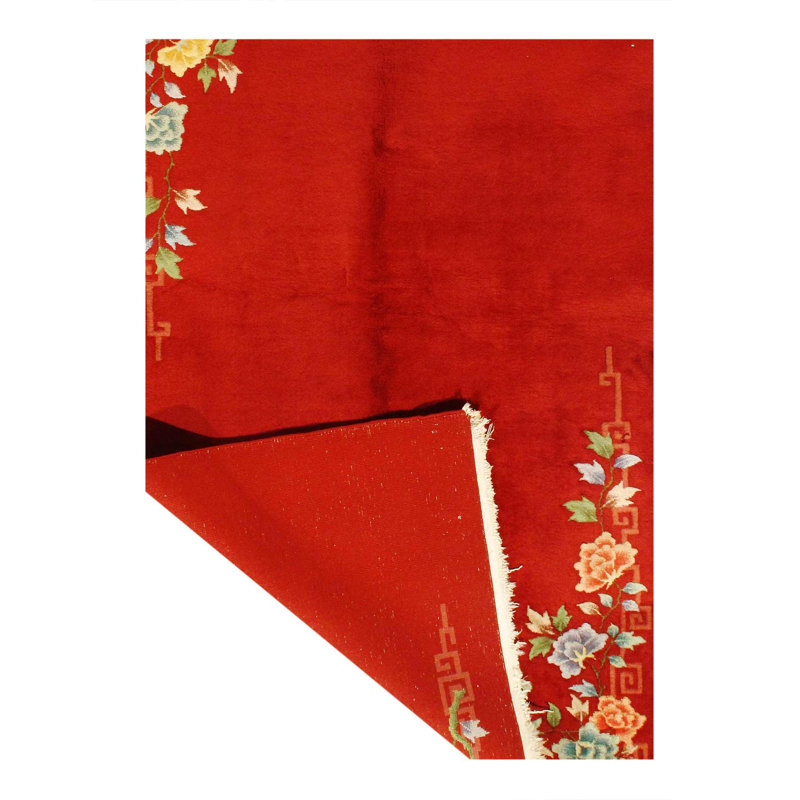 Rouille couleur chinois antique Art déco 4 pi x 6 pi 11 po