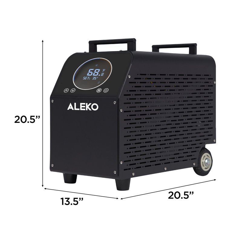 ALEKO Black Electric Cold Plunge Tub with Wi-Fi Control