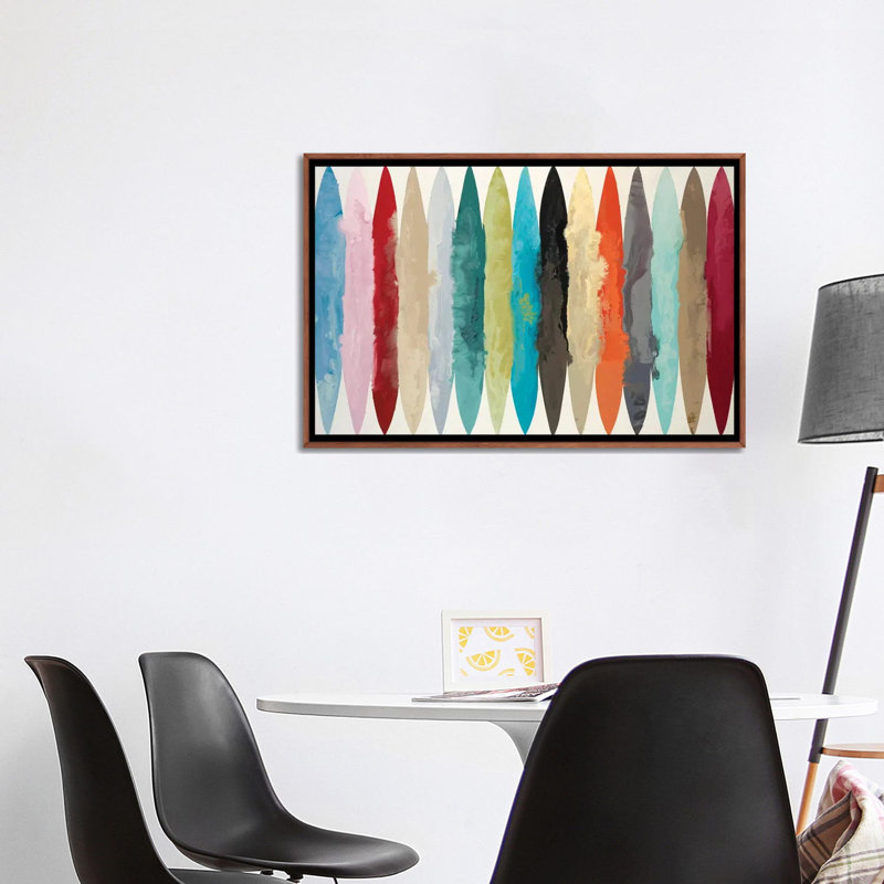 « EBB & Flow » par Randy Hibberd-impression, Toile avec cadre en bois brun classique, Pas de tapis