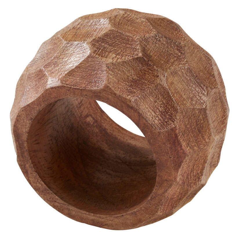 Anneau de serviette en bois de mangue, Naturel
