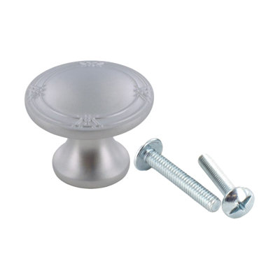 Paquet de 25 boutons d'armoire de 1 5/16 po de diamètre Outwater - Fabrication traditionnelle en zinc massif