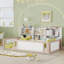 Lit plateforme en bois avec barrière de sécurité et tablettes de rangement latérales-1630557022-1630557023