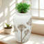 Vase cylindrique en céramique 8 x 8 x 13,5 po avec motif botanique brun