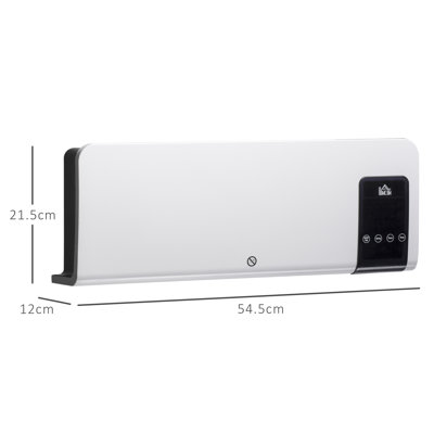 HOMCOM 2000W Wall Mounted Ceramic Heater with Remote Control for Home