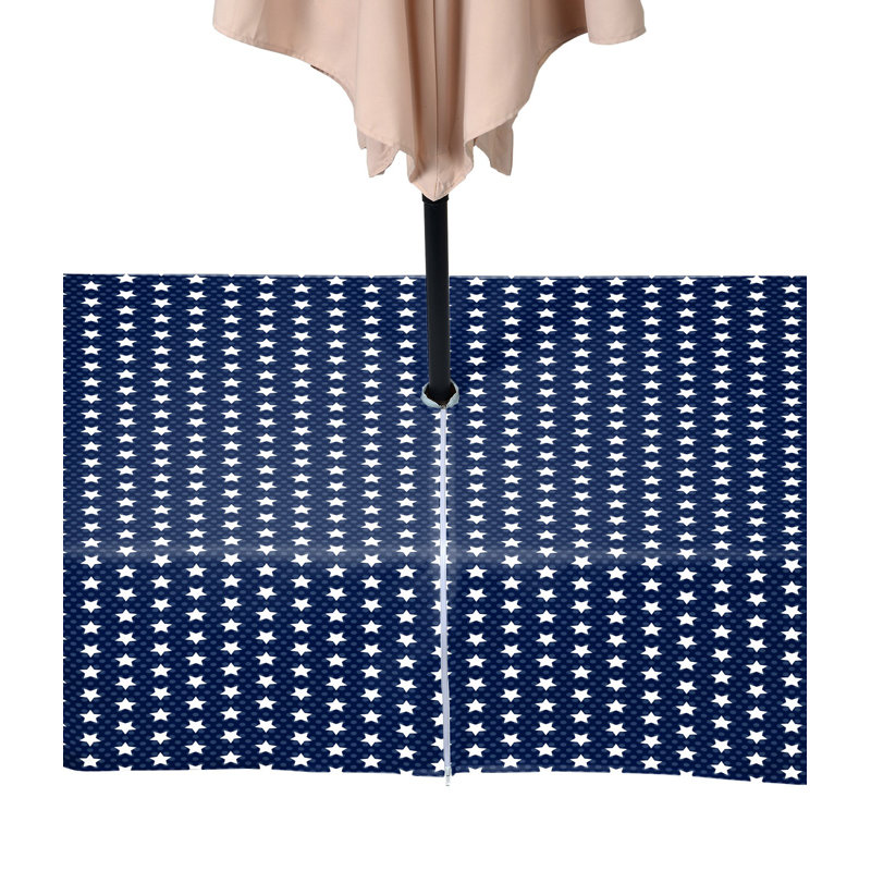 Slavens Land of The Free Stars Dots Water Repellent Round Tablecloth, 104" x 60"
