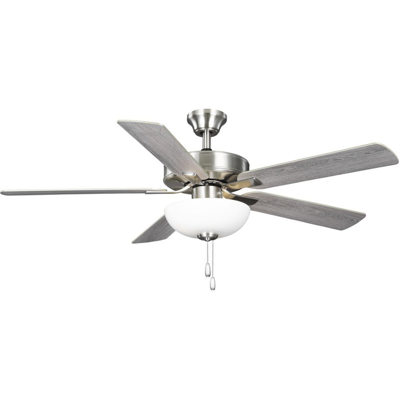 Airpro 52 In. 5-Blade AC Motor Transitional Ceiling Fan With Light, Brushed Nickel