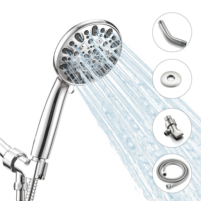 Pomme de douche à haute pression avec 7 jets d'arrosage Ki, Chrome chrome