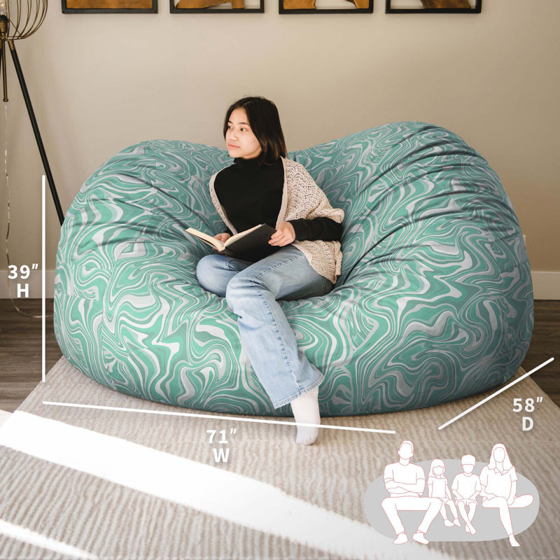 Big Joe Giant Foam Filled Bean Bag Sofa with Soft Removeable Cover