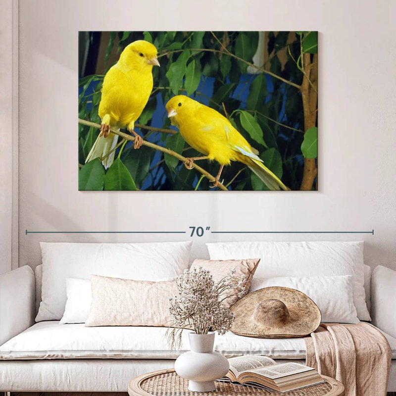 Brampt Yellow Canary Birds, 30" H x 45" W