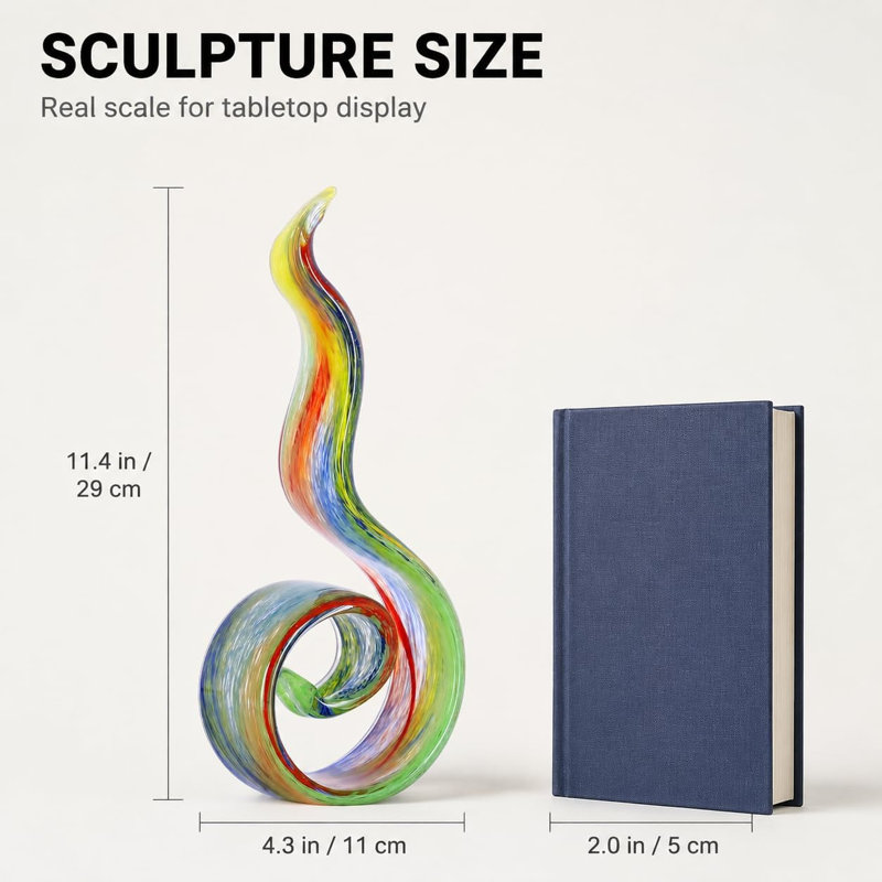 Glass Flame Sculpture, Yellow
