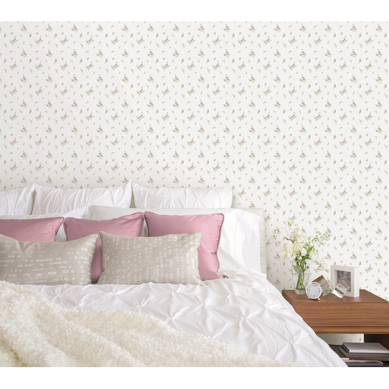 Saroyan 10m x 53cm Matt Wallpaper Roll, Pink/White