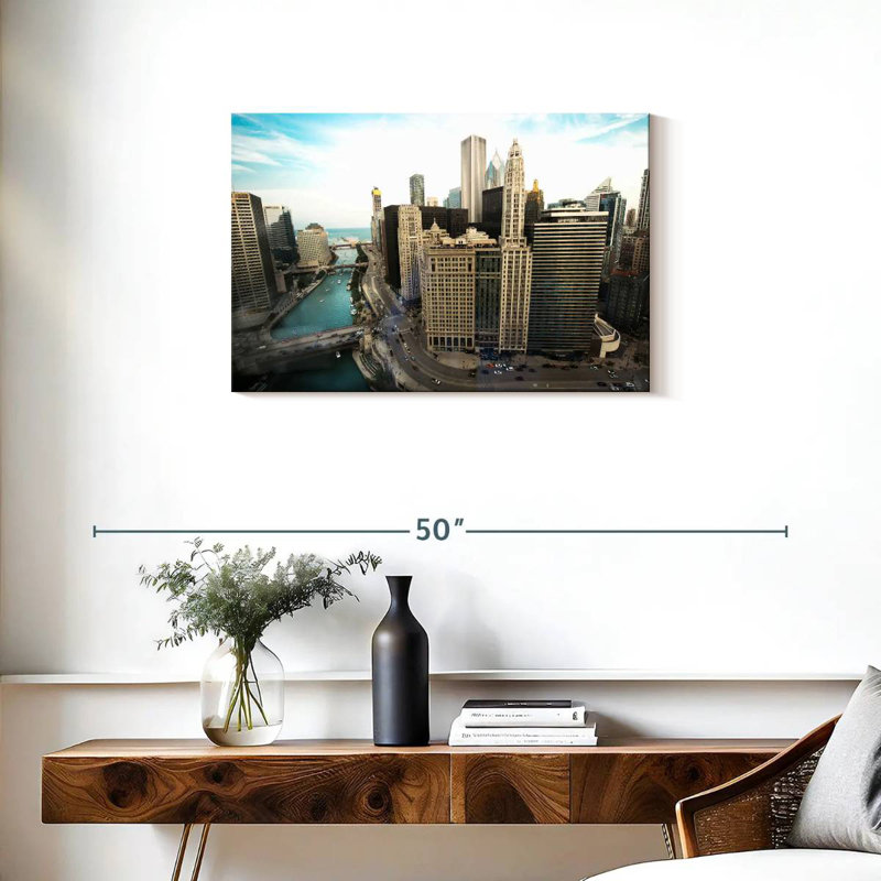 Vue de l'horizon de Chicago, H 20 po x l 30 po