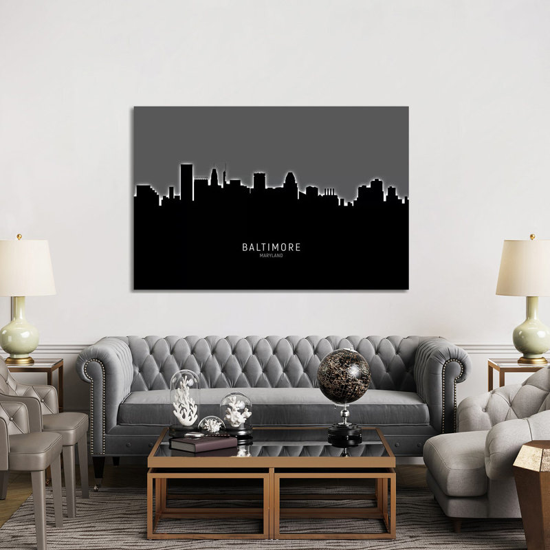 Baltimore Maryland Skyline by Michael Tompsett - Wrapped Canvas Print, 152.5 cm H x 101.5 cm W